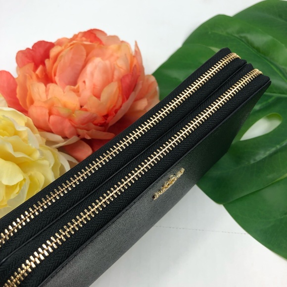 Coach travel wallet double zipped clutch black - Picture 4 of 8